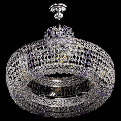 Люстра Венеция Кольцо с подвесом Фиолетовая в Химках Гусь Хрустальный