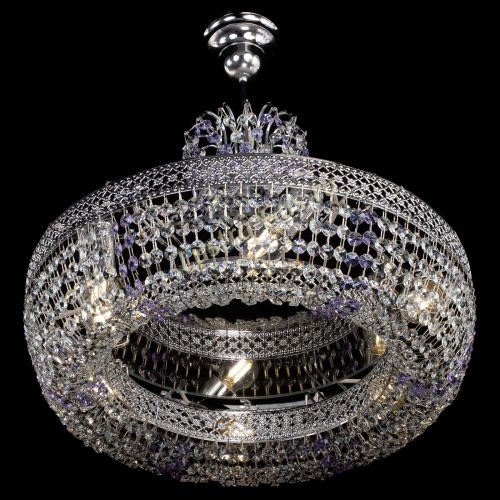 Люстра Венеция Кольцо с подвесом Фиолетовая в Химках Гусь Хрустальный