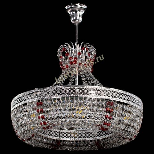 Люстра Венеция Кольцо с подвесом Красная в Химках Гусь Хрустальный