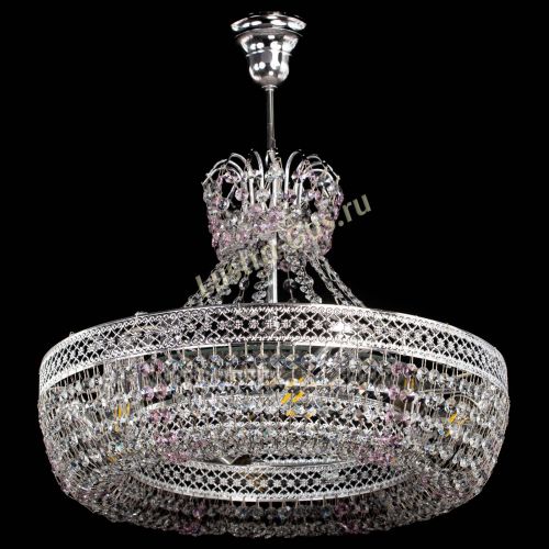 Люстра Венеция Кольцо с подвесом Розовая в Химках Гусь Хрустальный