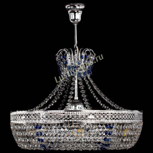 Люстра Венеция Кольцо с подвесом Синяя в Химках Гусь Хрустальный