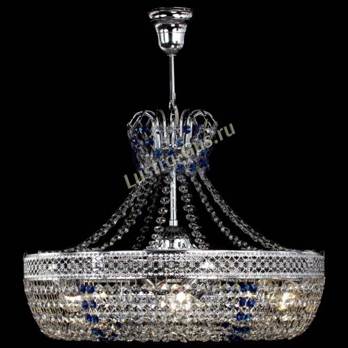 Люстра Венеция Кольцо с подвесом Синяя в Химках Гусь Хрустальный
