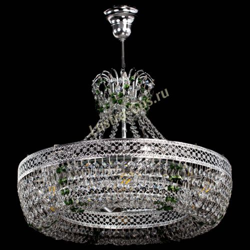 Люстра Венеция Кольцо с подвесом Зеленая в Химках Гусь Хрустальный