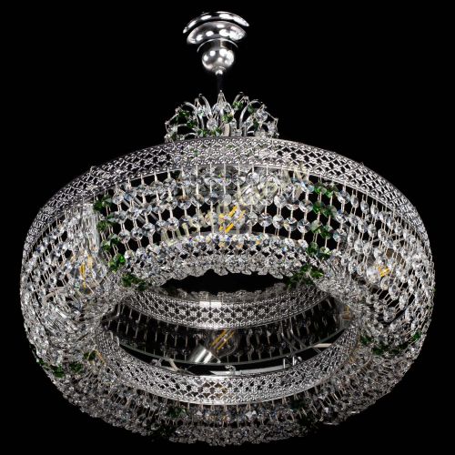 Люстра Венеция Кольцо с подвесом Зеленая в Химках Гусь Хрустальный