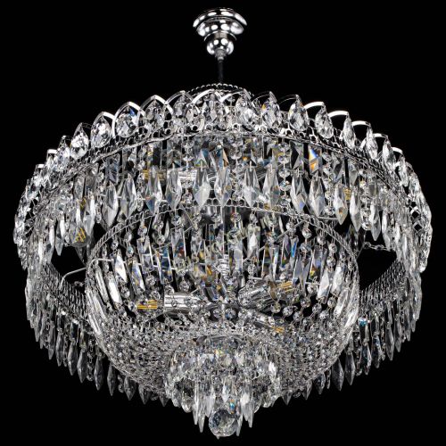 Люстра Водопад перо с подвесом в Химках Гусь Хрустальный