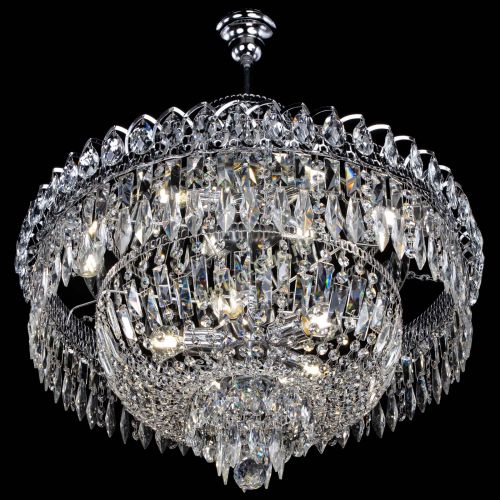 Люстра Водопад перо с подвесом в Химках Гусь Хрустальный