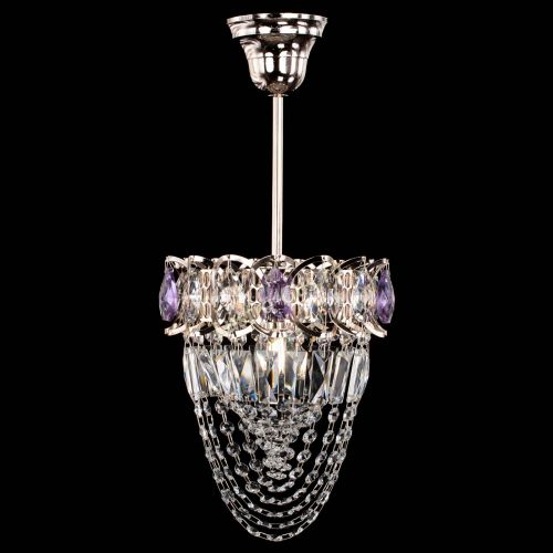 Люстра Водоворот №1 мини с подвесом фиолетовая в Химках Гусь Хрустальный