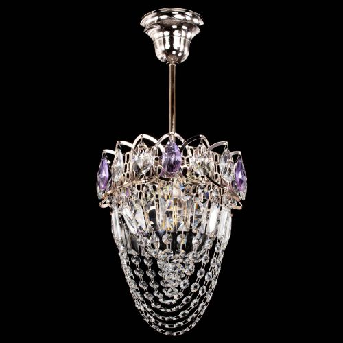 Люстра Водоворот №1 мини с подвесом фиолетовая в Химках Гусь Хрустальный
