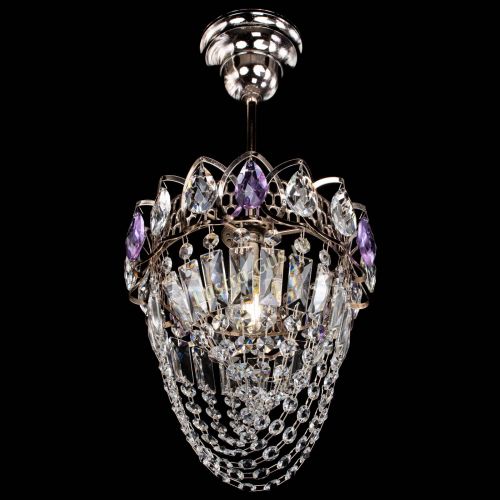 Люстра Водоворот №1 мини с подвесом фиолетовая в Химках Гусь Хрустальный