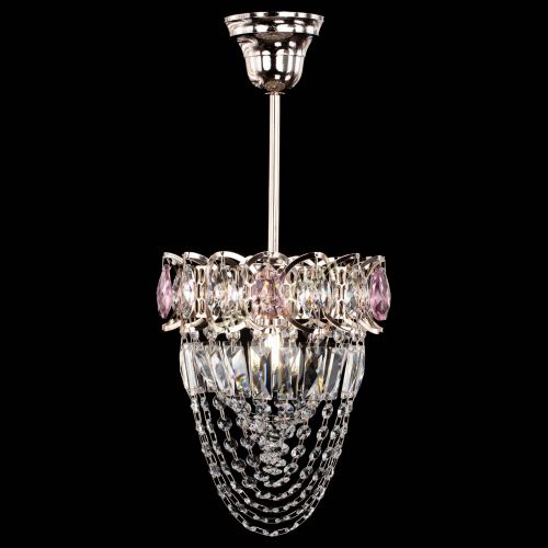 Люстра Водоворот №1 мини с подвесом розовая в Химках Гусь Хрустальный