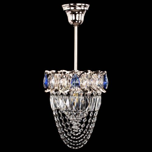 Люстра Водоворот №1 мини с подвесом синяя в Химках Гусь Хрустальный