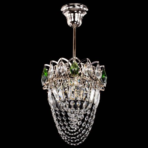 Люстра Водоворот №1 мини с подвесом зеленая в Химках Гусь Хрустальный