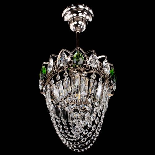 Люстра Водоворот №1 мини с подвесом зеленая в Химках Гусь Хрустальный
