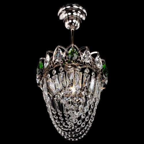Люстра Водоворот №1 мини с подвесом зеленая в Химках Гусь Хрустальный