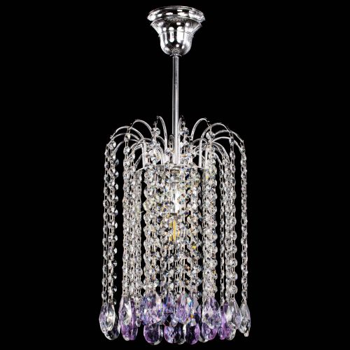 Люстра Зима капель журавлик фиолетовая в Химках Гусь Хрустальный