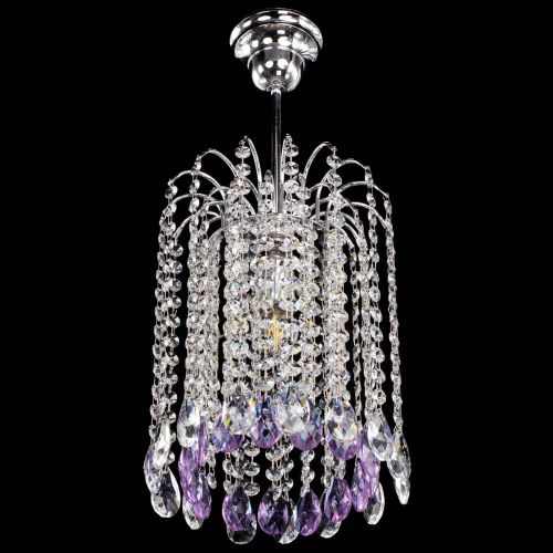 Люстра Зима капель журавлик фиолетовая в Химках Гусь Хрустальный
