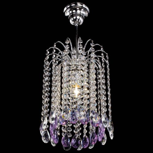 Люстра Зима капель журавлик фиолетовая в Химках Гусь Хрустальный