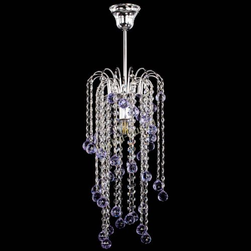 Люстра Зима каскад шар 30 фиолетовая в Химках Гусь Хрустальный