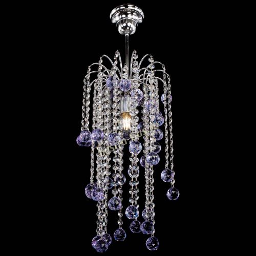 Люстра Зима каскад шар 30 фиолетовая в Химках Гусь Хрустальный