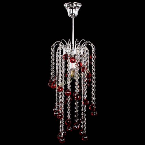 Люстра Зима каскад шар 30 красная в Химках Гусь Хрустальный