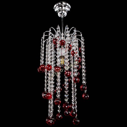 Люстра Зима каскад шар 30 красная в Химках Гусь Хрустальный
