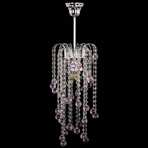 Люстра Зима каскад шар 30 розовая в Химках Гусь Хрустальный