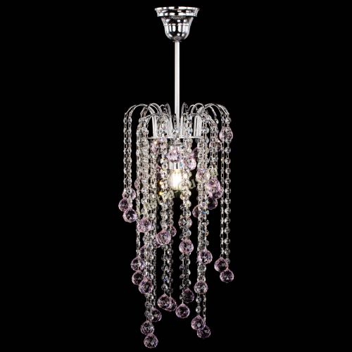 Люстра Зима каскад шар 30 розовая в Химках Гусь Хрустальный