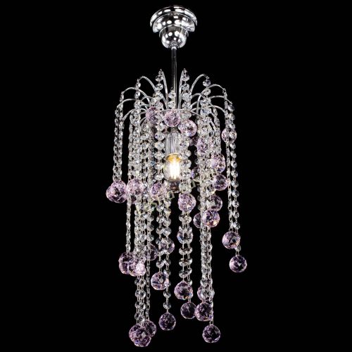 Люстра Зима каскад шар 30 розовая в Химках Гусь Хрустальный