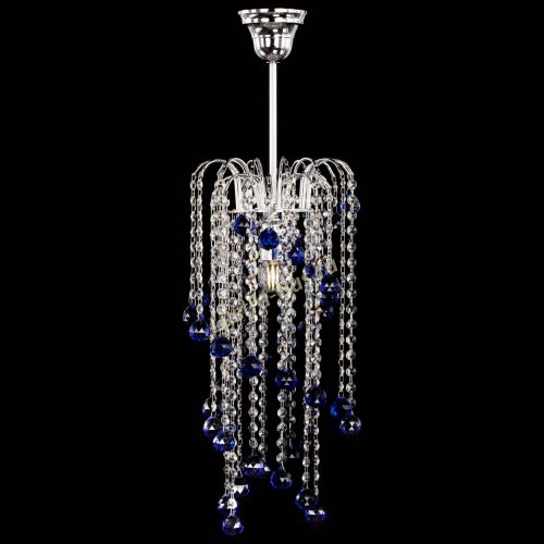 Люстра Зима каскад шар 30 синяя в Химках Гусь Хрустальный
