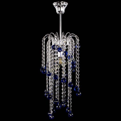 Люстра Зима каскад шар 30 синяя в Химках Гусь Хрустальный