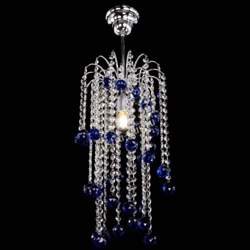 Люстра Зима каскад шар 30 синяя в Химках Гусь Хрустальный