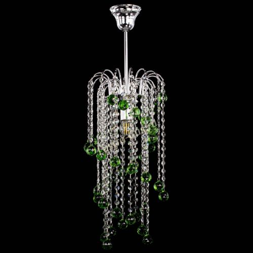 Люстра Зима каскад шар 30 зеленая в Химках Гусь Хрустальный