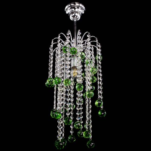 Люстра Зима каскад шар 30 зеленая в Химках Гусь Хрустальный