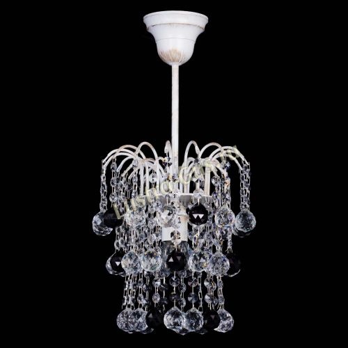 Люстра Зима шар черная (белая патина)  в Химках Гусь Хрустальный