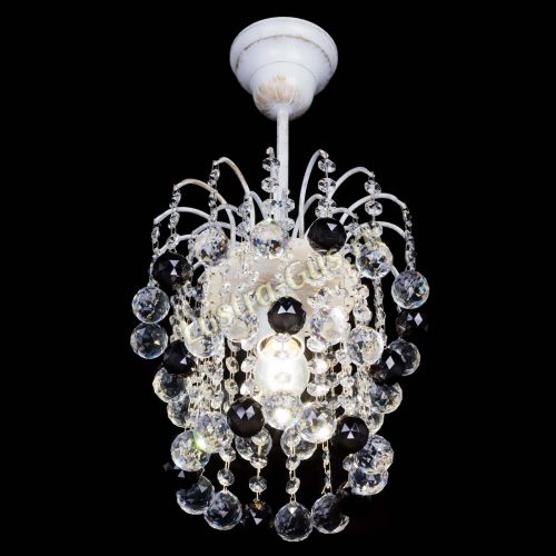 Люстра Зима шар черная (белая патина)  в Химках Гусь Хрустальный