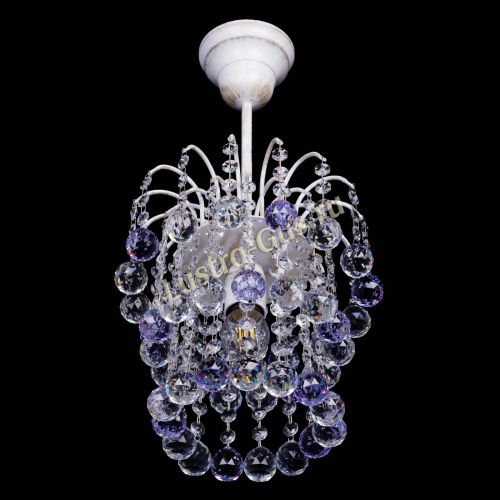 Люстра Зима шар фиолетовая (белая патина)  в Химках Гусь Хрустальный