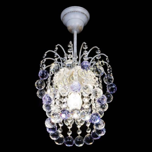 Люстра Зима шар фиолетовая (белая патина)  в Химках Гусь Хрустальный