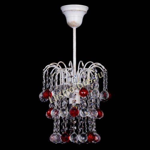 Люстра Зима шар красная (белая патина) в Химках Люстра Зима шар красная (белая патина) в Химках