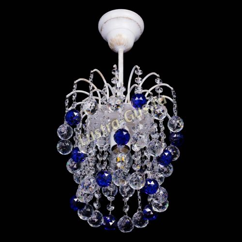 Люстра Зима шар синяя (белая патина)  в Химках Гусь Хрустальный