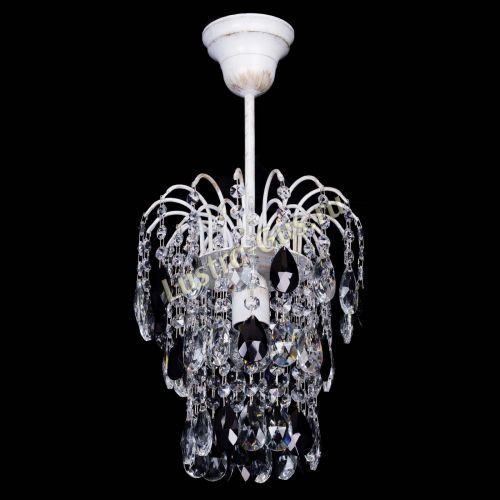 Люстра Зима журавлик черная (белая патина) в Химках Гусь Хрустальный