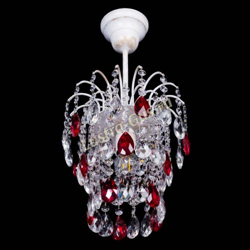 Люстра Зима журавлик красная (белая патина) в Химках Гусь Хрустальный