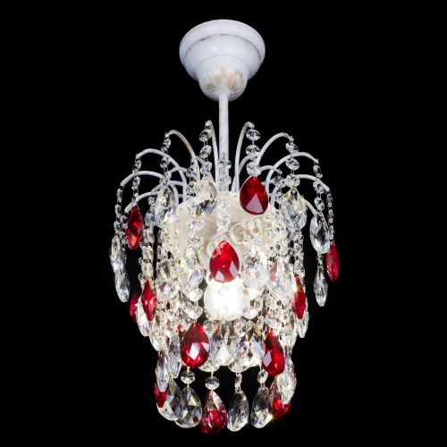 Люстра Зима журавлик красная (белая патина) в Химках Гусь Хрустальный