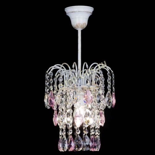 Люстра Зима журавлик розовая (белая патина) в Химках Гусь Хрустальный