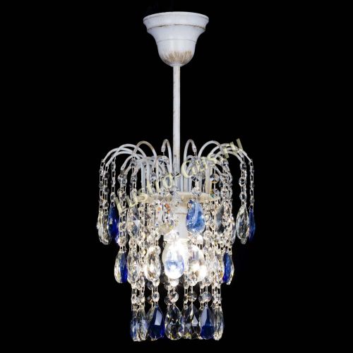 Люстра Зима журавлик синяя (белая патина) в Химках Гусь Хрустальный