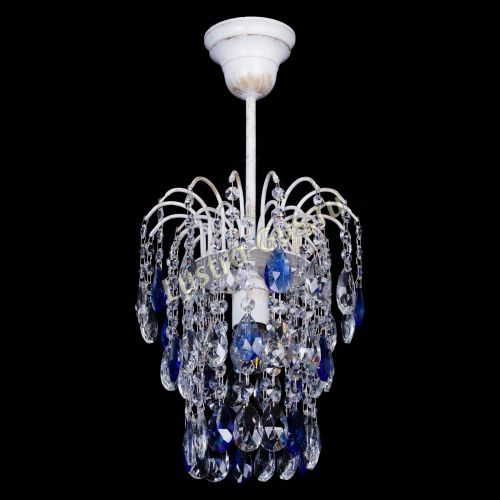 Люстра Зима журавлик синяя (белая патина) в Химках Гусь Хрустальный