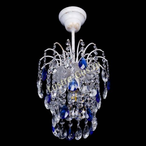 Люстра Зима журавлик синяя (белая патина) в Химках Гусь Хрустальный