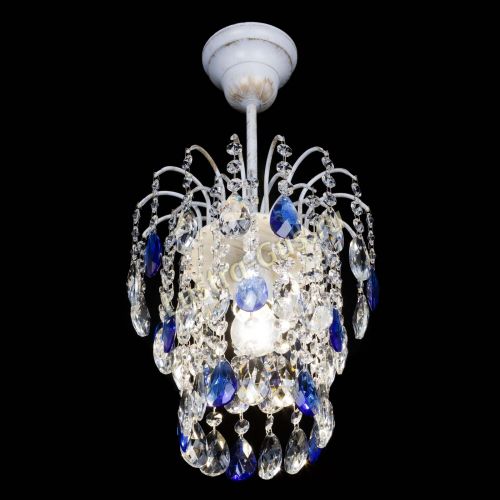 Люстра Зима журавлик синяя (белая патина) в Химках Гусь Хрустальный