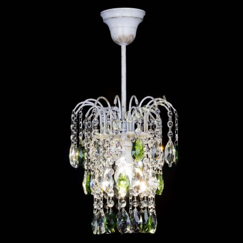 Люстра Зима журавлик зеленая (белая патина) в Химках Гусь Хрустальный