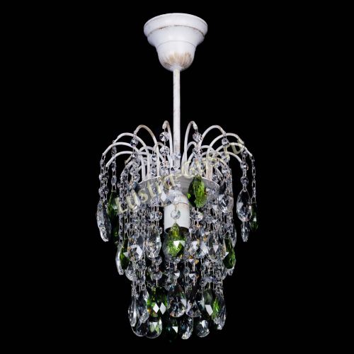 Люстра Зима журавлик зеленая (белая патина) в Химках Гусь Хрустальный