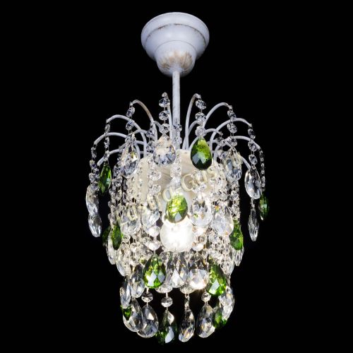 Люстра Зима журавлик зеленая (белая патина) в Химках Гусь Хрустальный